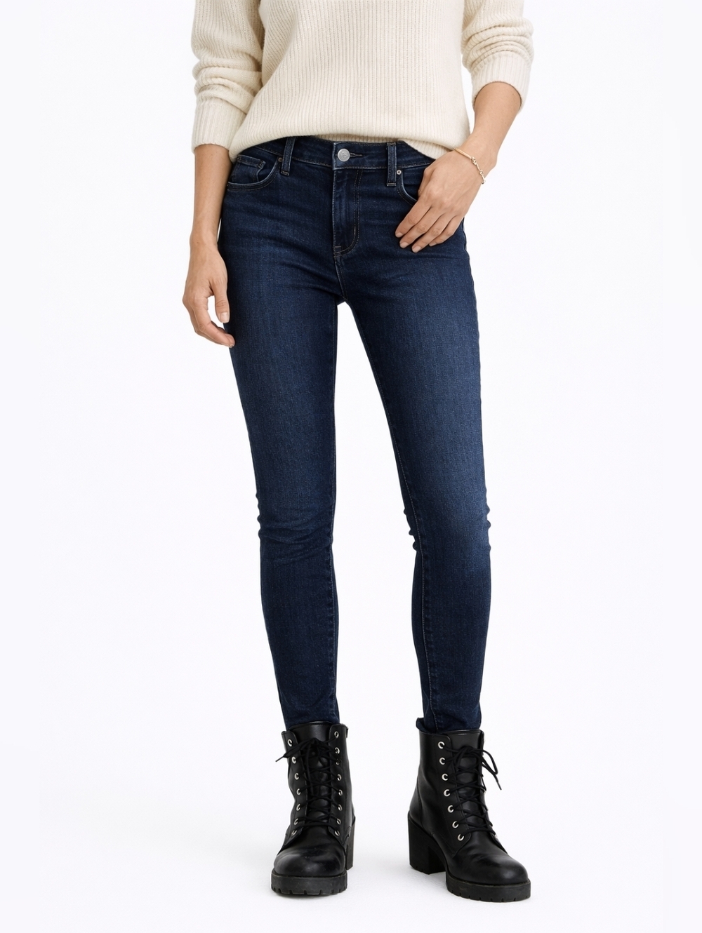 Burberry Brit Skinny Jeans Women’s Size 31 Dark Wash Stretch Designer Denim